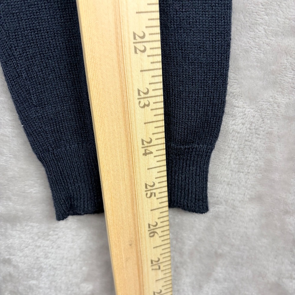 John Varvatos Luxe Sweater Men's Size L Shawl Collar Knit Blue Merino Blend - Picture 6 of 8
